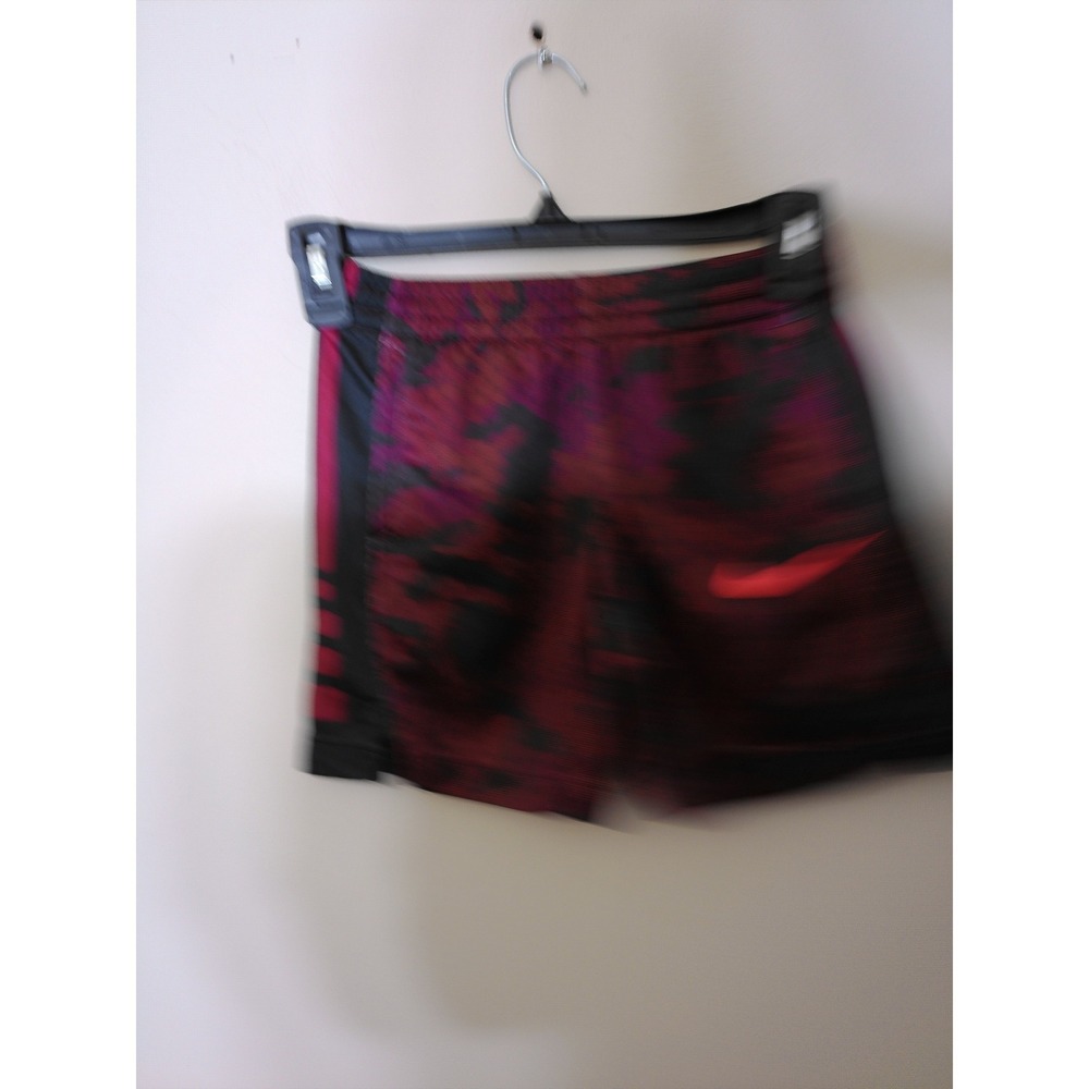 Nike Basketball Shorts Youth M Red Black Camo Dri-FIT Mesh Athletic Gym 2221
